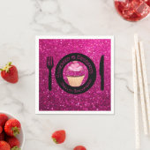 Roze glitter Paper Napkins Servet (Insitu)