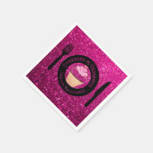 Roze glitter Paper Napkins Servet (Hoek)