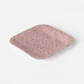 Roze glitter papieren bordje (Gebogen)