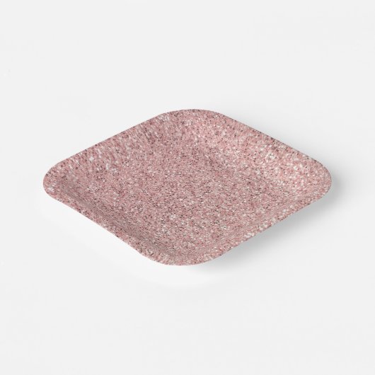 Roze glitter papieren bordje (Gebogen)