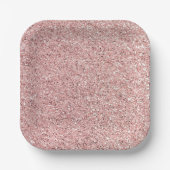 Roze glitter papieren bordje (Voorkant)