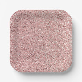Roze glitter papieren bordje