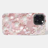 Roze Glitter Parel Glam Bling iPhone Hoesje (Achterkant horizontaal)