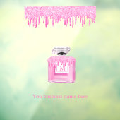 Roze Glitter Parfum Bedrijfs Monogram Raamsticker (Vel 3)