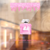 Roze Glitter Parfum Zakelijk Monogram  Raamsticker (Vel 2)