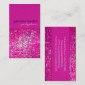Roze Glitter Party Planner Visitekaartje (Voorkant / Achterkant)