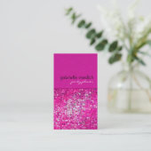 Roze Glitter Party Planner Visitekaartje (Staand voorkant)