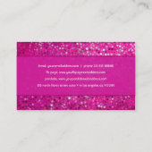 Roze Glitter Party Planner Visitekaartje (Achterkant)