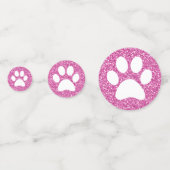 Roze Glitter Paw Print Puppy Kat Dierlijk Tabel Confetti (Voorkanten)