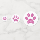Roze Glitter Paw Print Puppy Kat Dierlijk Tabel Confetti (Achterkanten)