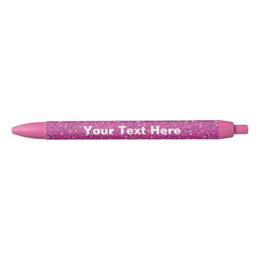 Roze glitter pen met gepersonaliseerde aangepaste  (Voorkant)