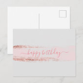 Roze glitter-penseelstreek op zaterdag briefkaart (Voorkant / Achterkant)