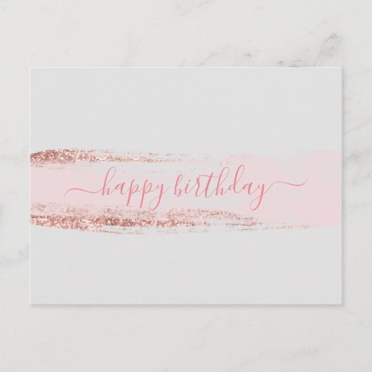 Roze glitter-penseelstreek op zaterdag briefkaart (Voorkant)