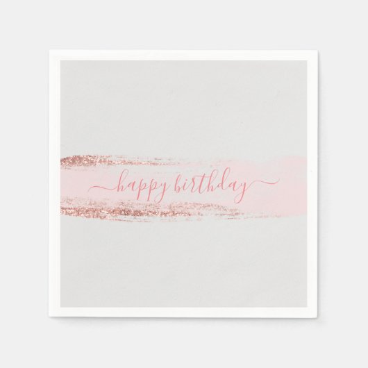 Roze glitter-penseelstreek op zaterdag servet (Voorkant)