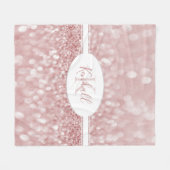 Roze glitter Personaliseert bruin Fleece Deken (Voorkant (Horizontaal))