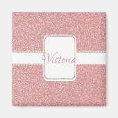Roze glitter personaliseert Magnet (Voorkant)