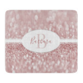Roze glitter Personaliseert snijraad Snijplank (Voorkant)