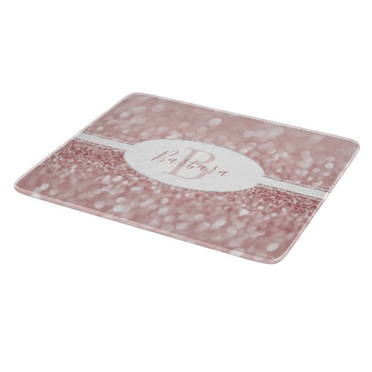 Roze glitter Personaliseert snijraad Snijplank (Hoek)