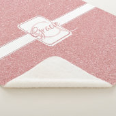 Roze Glitter Personalized Sherpa Blanket Deken (3/4)