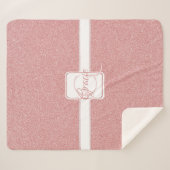 Roze Glitter Personalized Sherpa Blanket Deken (Voorkant (horizontaal))