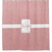 Roze Glitter Personalized Shower Curtain Douchegordijn (Voorkant)