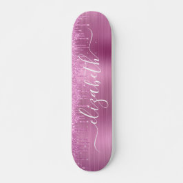 Roze glitter Personalized Skateboard uitlijnen