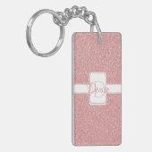 Roze Glitter Personalized Sleutelhanger (Voorkant Links)