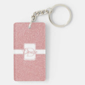 Roze Glitter Personalized Sleutelhanger (achterkant)