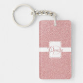 Roze Glitter Personalized Sleutelhanger (Voorkant)