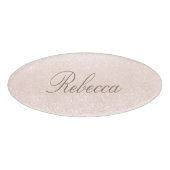 Roze Glitter Personeel Magnetic Name Tag (Voorkant)