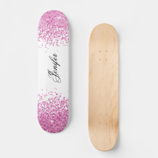 Roze glitter persoonlijk skateboard