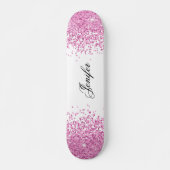 Roze glitter persoonlijk skateboard (Voorkant)