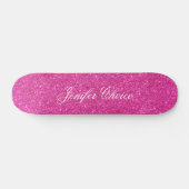 Roze glitter persoonlijk skateboard (Horizontaal)