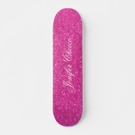 Roze glitter persoonlijk skateboard
