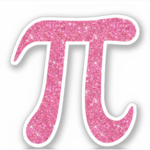 Roze glitter pi-stickers sticker