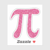 Roze glitter pi symbool stickers (Vel)