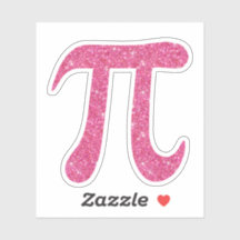 Roze glitter pi symbool stickers