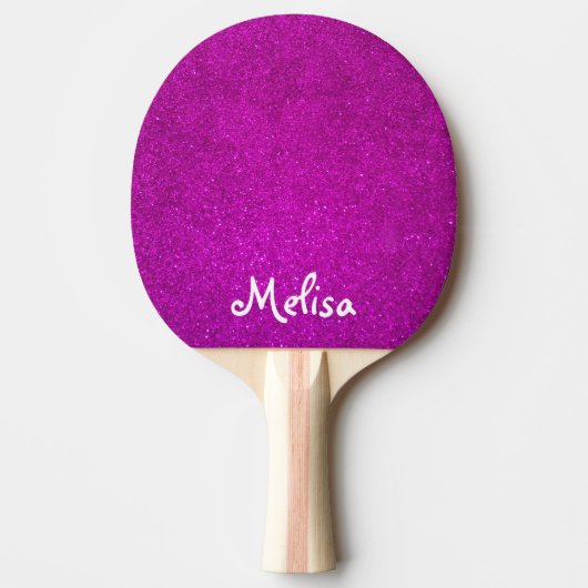 Roze glitter pingpong paddle for tabletennis girl tafeltennisbatje (Voorkant)