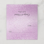  roze glitter plaatskaartje (Buitenkant ongevouwen)