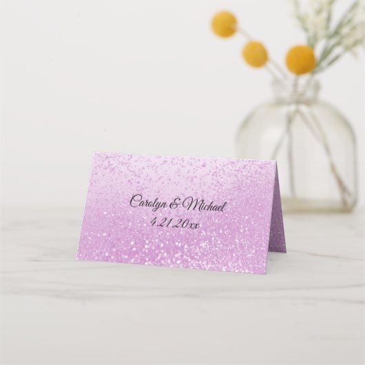  roze glitter plaatskaartje (Achterkant)