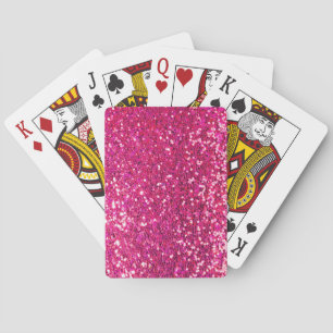 Roze glitter pokerkaarten