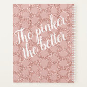 Roze Glitter Polka Dot Girly Name Planner (Achterkant)