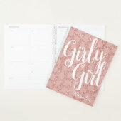 Roze Glitter Polka Dot Girly Name Planner (Display)