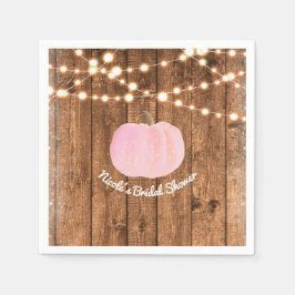 Roze Glitter Pompoen Herfst Roestig Houten Lichtje Servet