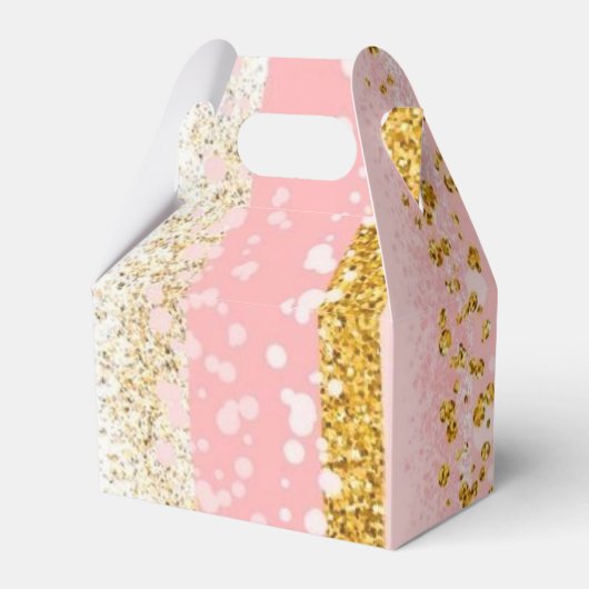 Roze Glitter Pompoen Meisje Baby shower Bedankdoosjes (Achterkant)