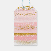 Roze Glitter Pompoen Meisje Baby shower Dank u Cadeaulabel (Achterkant)