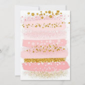 Roze Glitter Pompoen Meisje Baby shower Kaart (Achterkant)