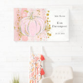 Roze Glitter Pompoen Meisje Baby shower Spandoek (Insitu)