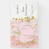Roze Glitter Pompoen Meisje Baby shower Spandoek (Verticaal)