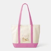 Roze Glitter Ponies met voornaam Little Girl Tote Bag (Achterkant)